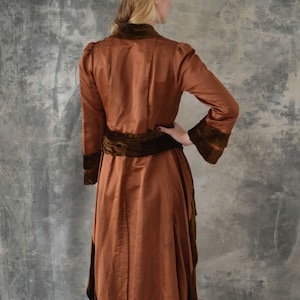 Edwardian Auburn Velvet Beaded Gown image 2