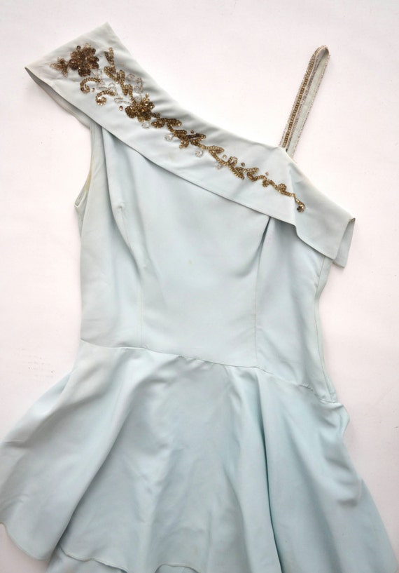 1950s Tiered Blue Party Dress - image 4