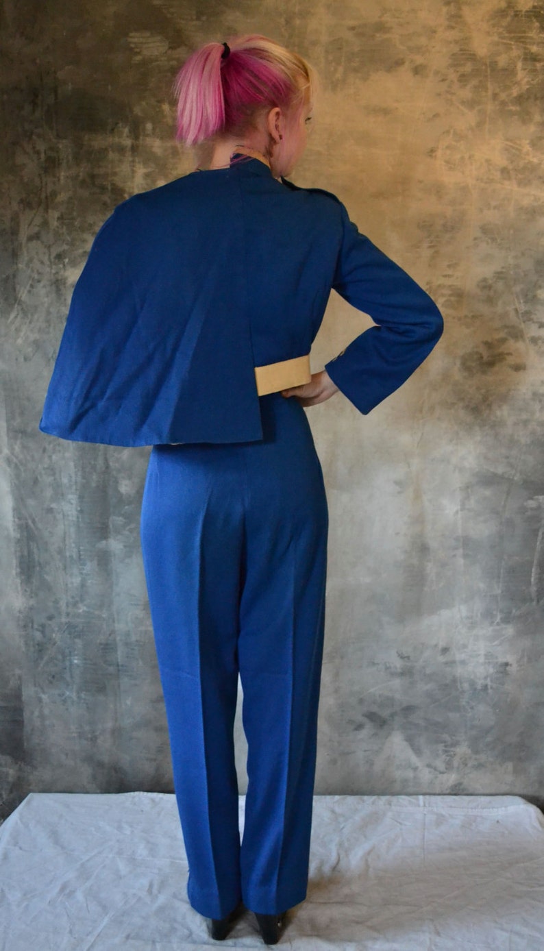 1950's Cobalt Blue Marching Band Uniform with Gold Trim image 3