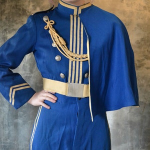 1950's Cobalt Blue Marching Band Uniform with Gold Trim image 4