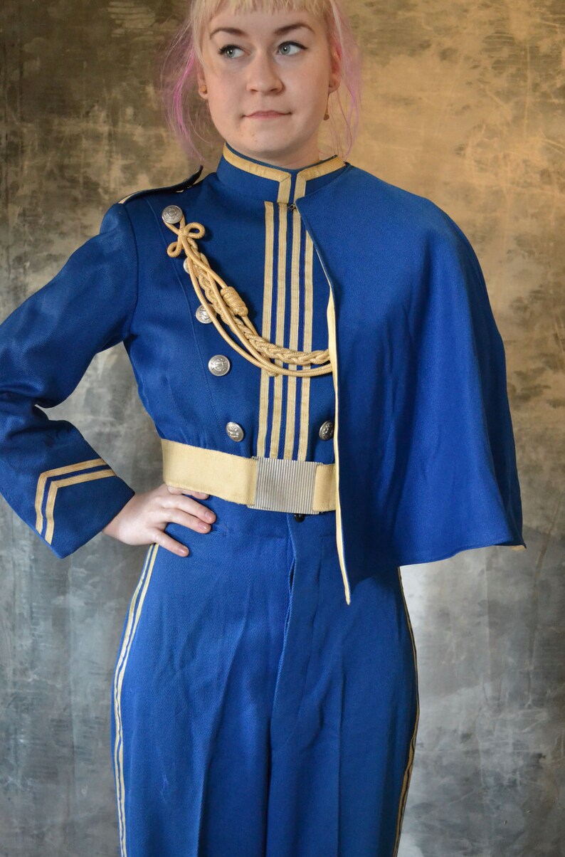 1950's Cobalt Blue Marching Band Uniform with Gold Trim image 4