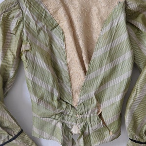 Victorian Green Striped Blouse image 5