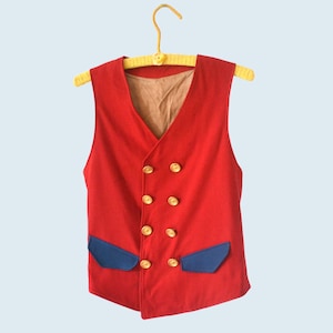 1910s Red Wool Vest size S image 1