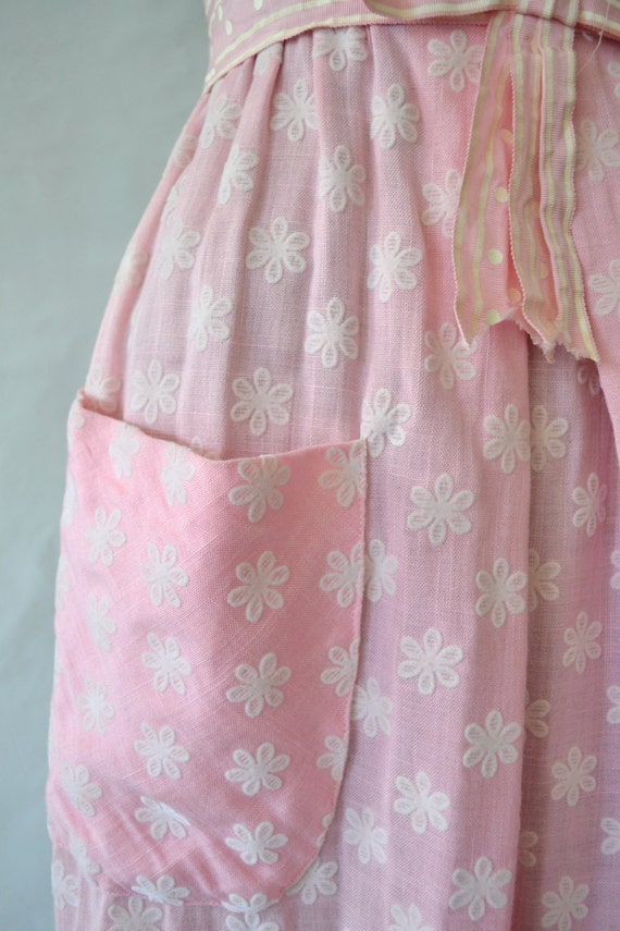 1960s Pink Polka Dot and Flower Dress size XS - image 4