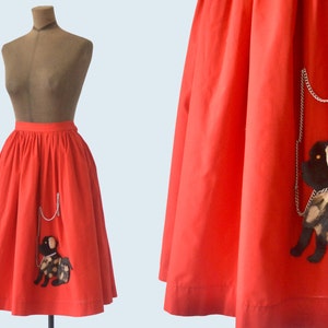 1950s Red Poodle Skirt size M image 1