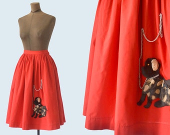 1950s Red Poodle Skirt size M