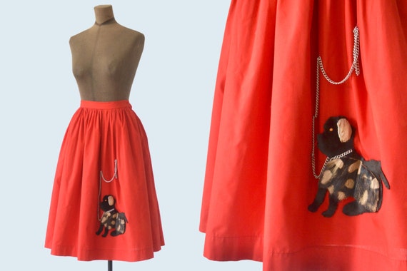 1950s Red Poodle Skirt size M - image 1