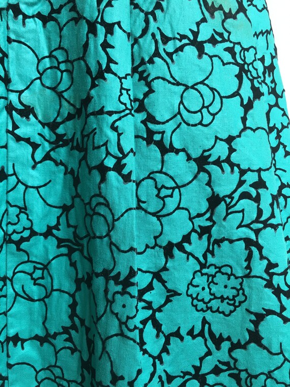 1950s Hand Made Teal and Velvet Party Dress - image 5