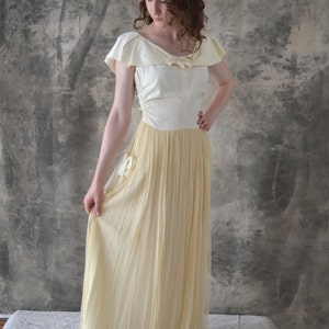 1940s Wedding Gown Satin and Netting size S
