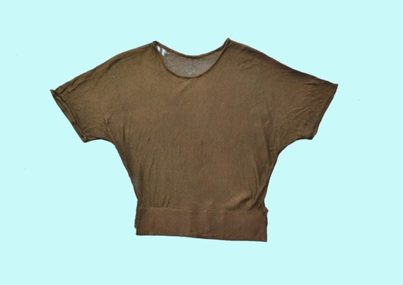 1920s Green Rayon Jersey Blouse size S - image 3