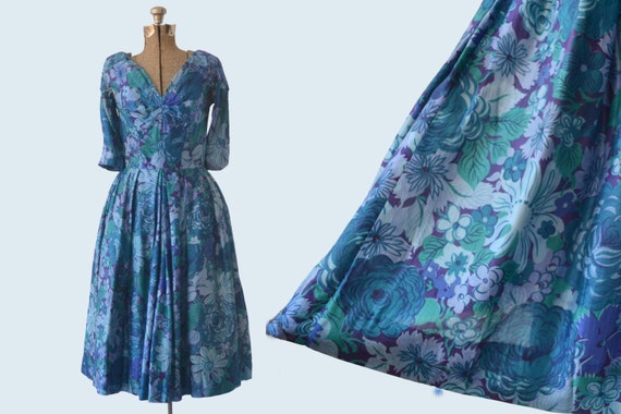 1950s Suzy Perette Silk Dress size M