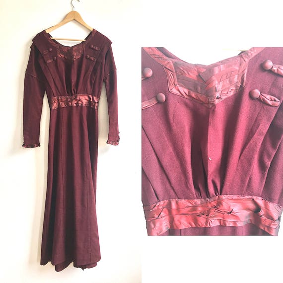 burgundy wool dress