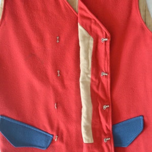 1910s Red Wool Vest size S image 3