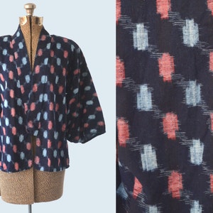 Indigo Kasuri Jacket Pink and Blue size S