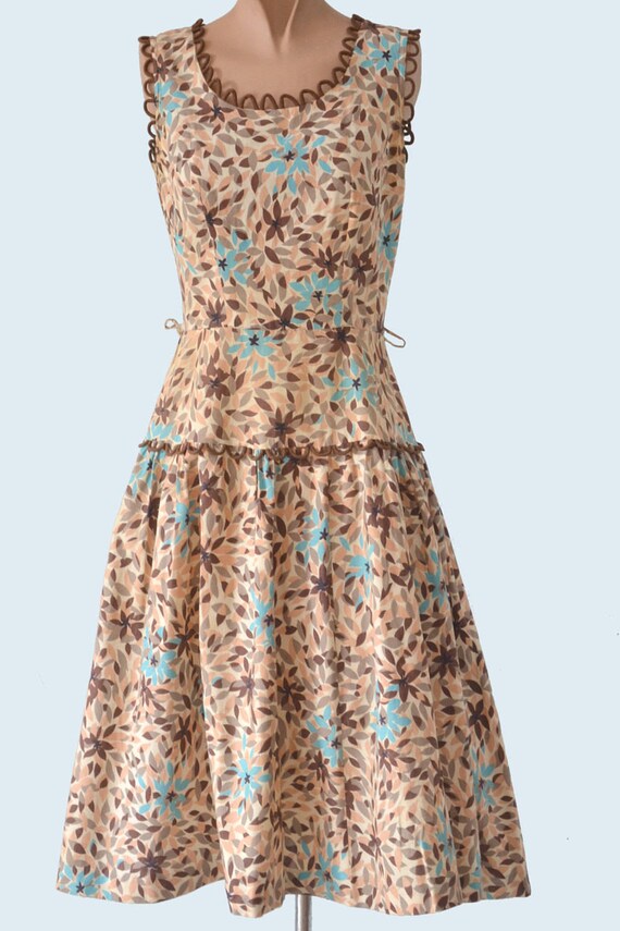 1950s Cotton Floral Dress size S - image 2