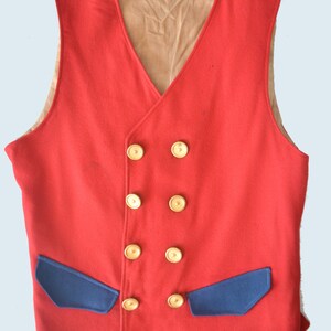 1910s Red Wool Vest size S image 2