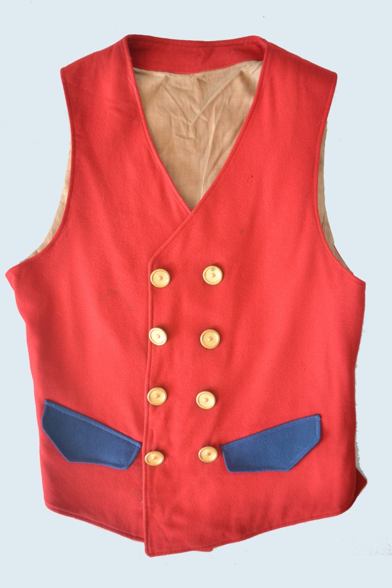 1910s Red Wool Vest size S image 2