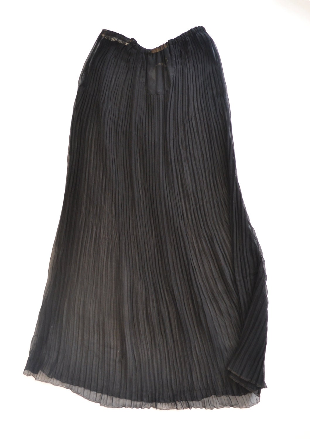 1920s Black Sheer Long Skirt - Etsy