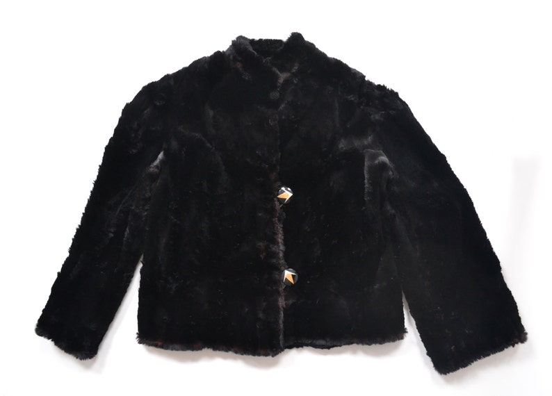 1950s Black Fur Jacket - Etsy