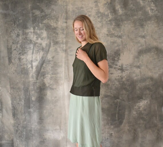1920s Green Rayon Jersey Blouse size S - image 2