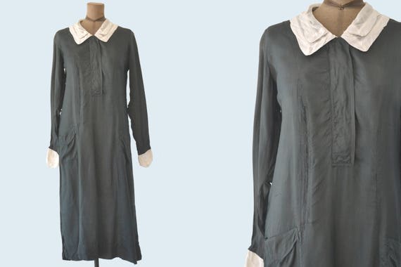 1930s Black Uniform with White Collar size M/L - image 1