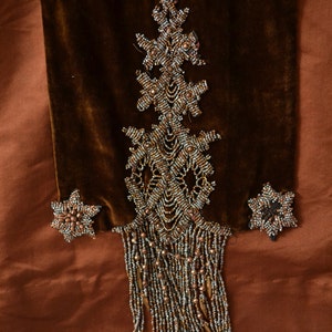 Edwardian Auburn Velvet Beaded Gown image 4