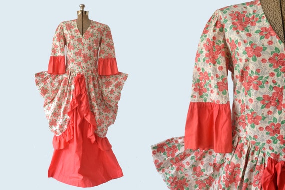 Theatrical Costume circa 1930s, floral feed sack f