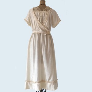 Edwardian White Silk Dress size S image 2