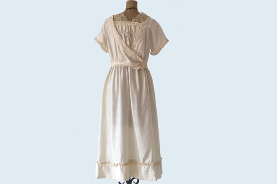 Edwardian White Silk Dress size S - image 2