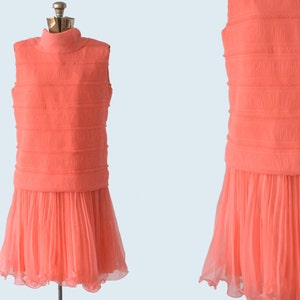 1950s Does 1920s Coral Pink Drop Waist Flapper Dress - Etsy