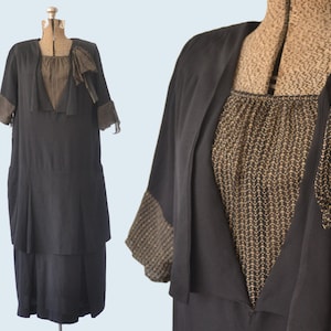 1920s Black Flapper Dress size M/L