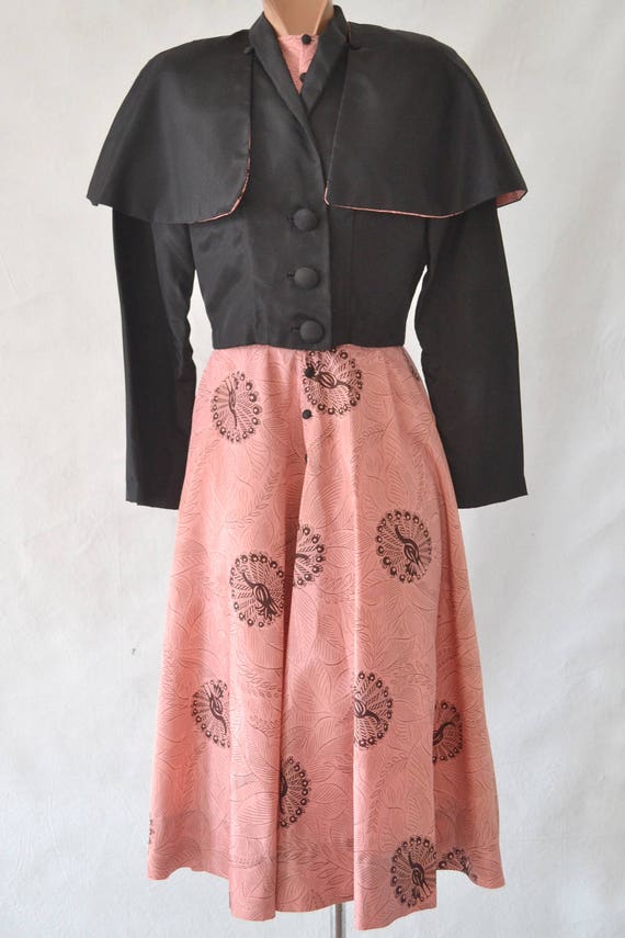 1950s Peacock Dress size XS - image 2