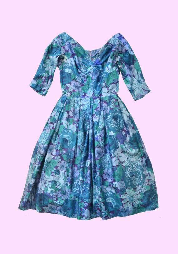 1950s Suzy Perette Silk Dress size M - image 4