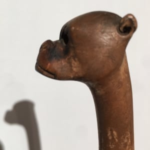 Dog Carved Handled Cane, Boxer or Bull Dog