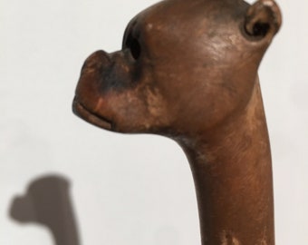 Dog Carved Handled Cane, Boxer or Bull Dog