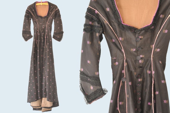 1800s Purple Flower Dress size XXS