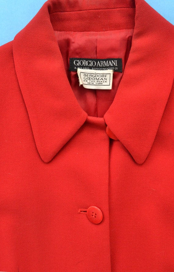 1980s Red Giorgio Armani Jacket size M - image 4