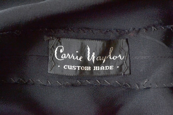 1960s Carrie Naylor Black Silk and Gold Dress size M/L View 5