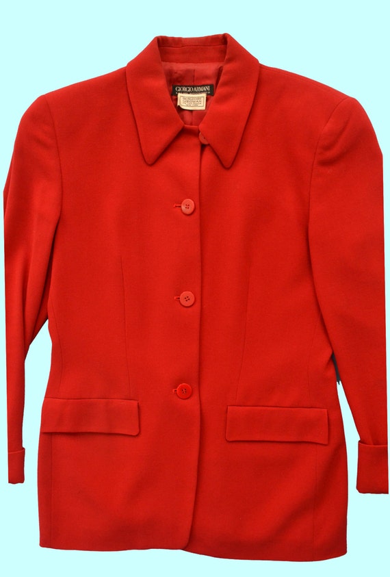 1980s Red Giorgio Armani Jacket size M - image 3