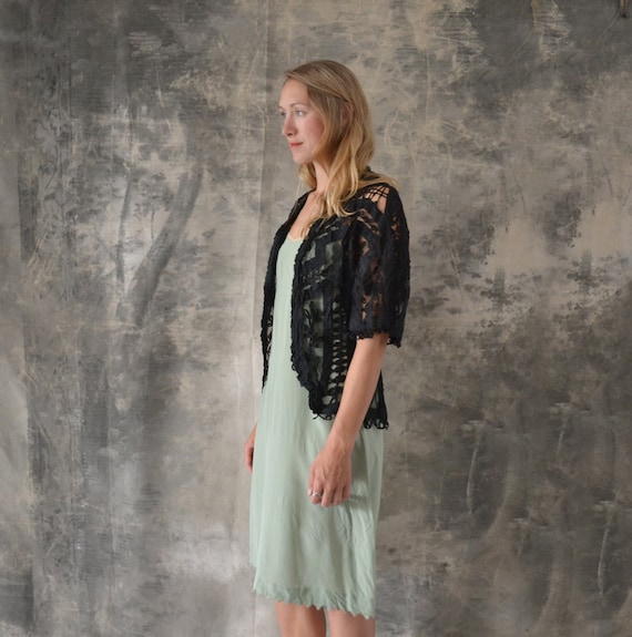 Edwardian Black Ribbon Jacket size S