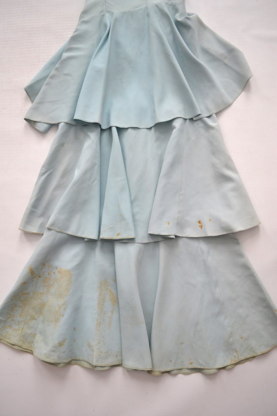 1950s Tiered Blue Party Dress - image 5