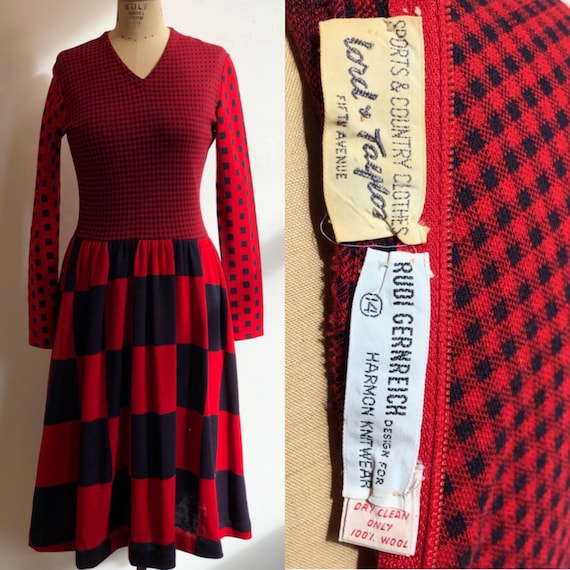 Rudi Gernreich 1960s Wool Dress