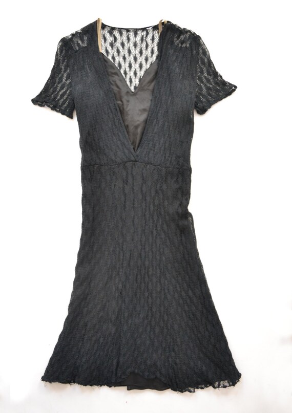 1940s Black Lace Mermaid Dress