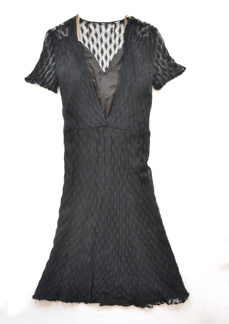 1940s Black Lace Dress image 3