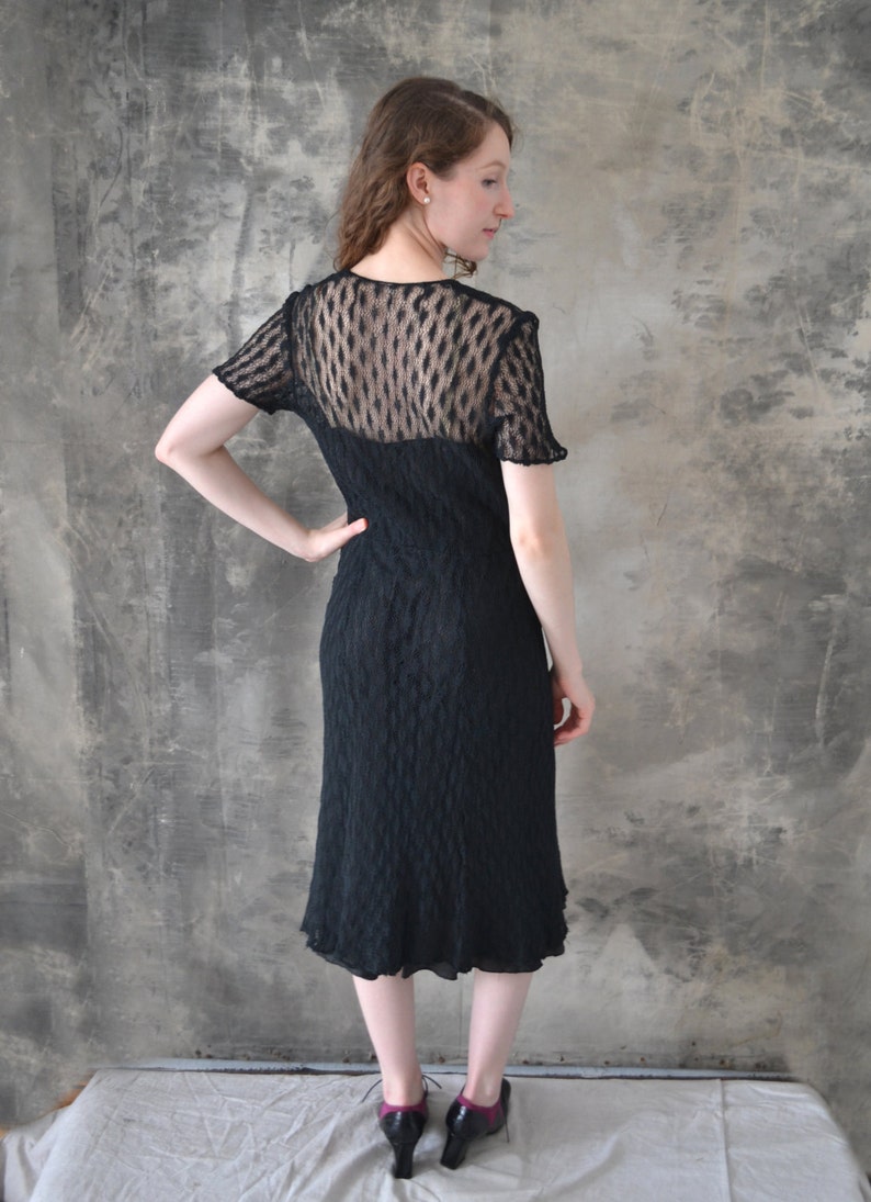 1940s Black Lace Dress image 2