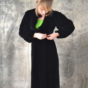 Edwardian Black Velvet Opera Coat
