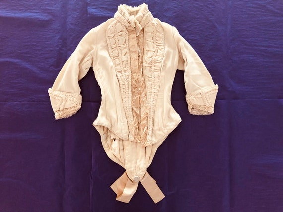Paris 1800s wool/lace dress bodice xxxs