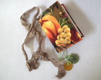 2" x 2.5" Pumpkin Themed Micro Journal. 80 pages. Mini Journal. Tiny Journal. Small Journal. Naked Journal. Thanksgiving  5280 Bliss.