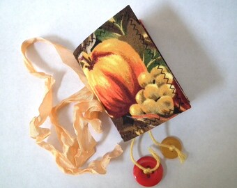 2" x 2.5" Pumpkin Themed Micro Journal. 80 pages. Mini Journal. Tiny Journal. Small Journal. Naked Journal. Thanksgiving.  5280 Bliss.