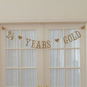 ANY AGE BANNER. Not Glittery. Not Shiny. Antique Gold Shimmer/Sheen. Golden Birthday. Birthday Banner. Adult. Child. 5280 Bliss.